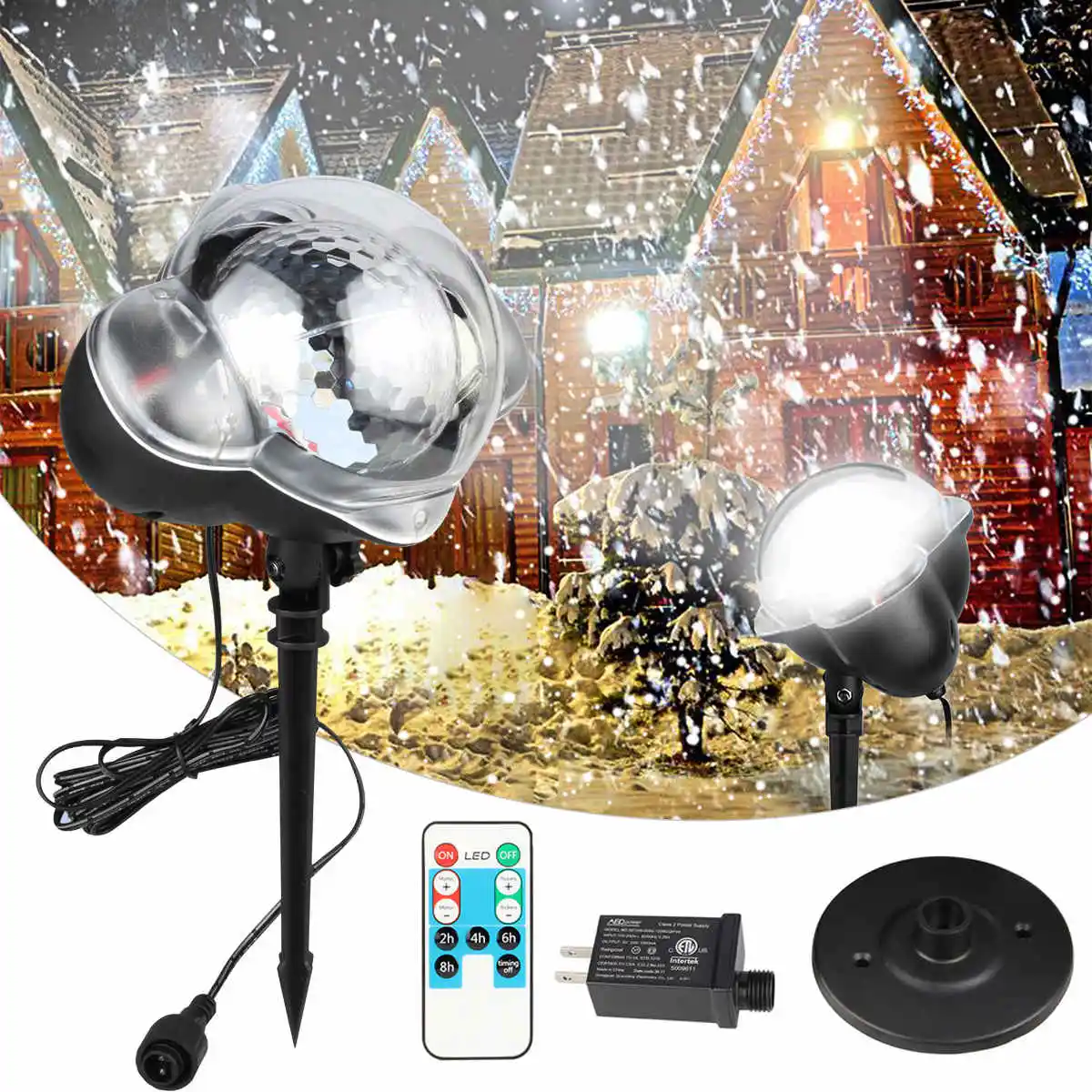 Снегопад проектор IP65 движущийся снег открытый садовый лазерный проектор лампа Рождество Снежинка лазерный свет для Рождества