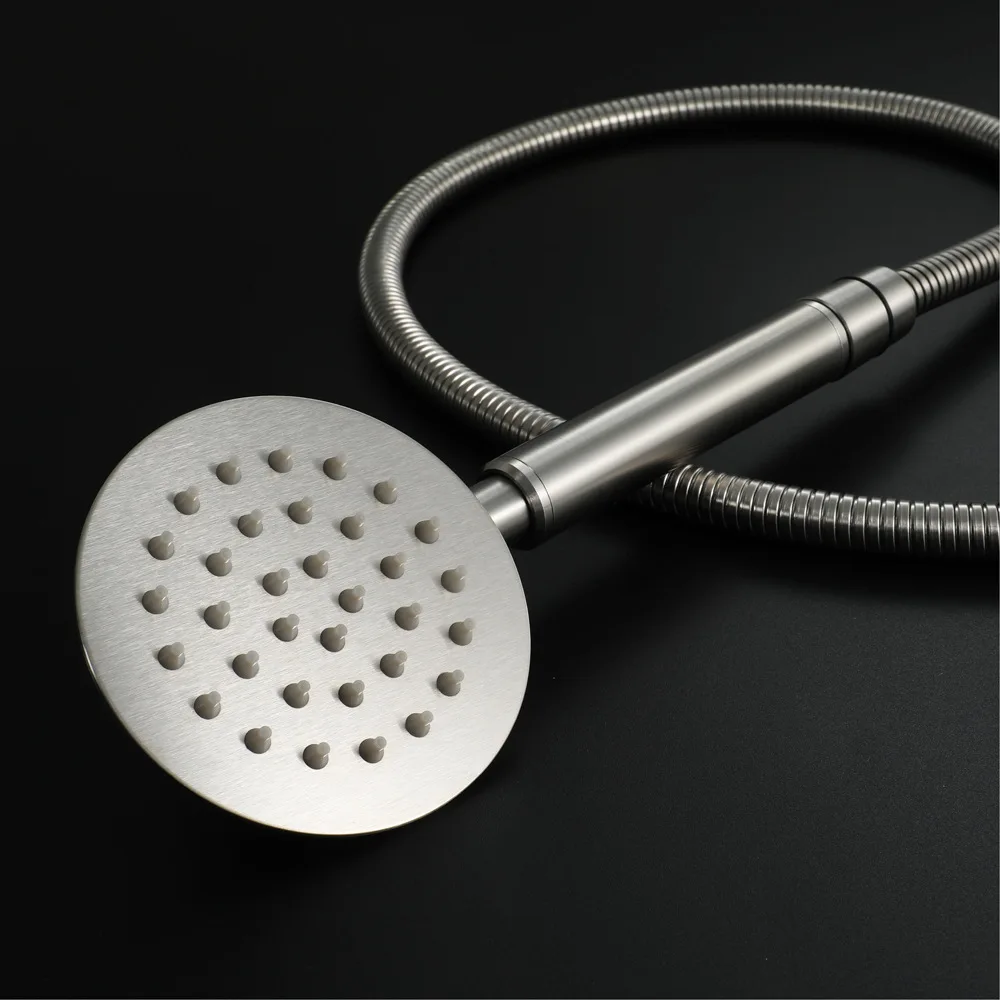

Hand-Held Shower Faucet Stainless Steel Wire Drawing Circle Hand-Held Shower Head Manufacturers Direct Selling HIHSPJ113-2