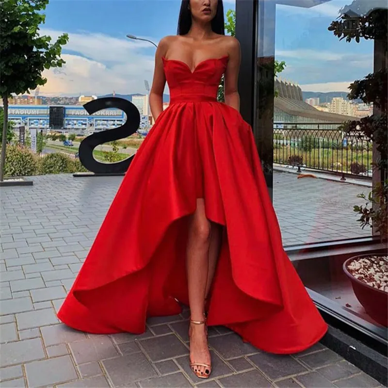 Атласное платье для выпускного вечера длинное платье с шлейфом Vestidos De Gala платье на бретельках для выпускного вечера