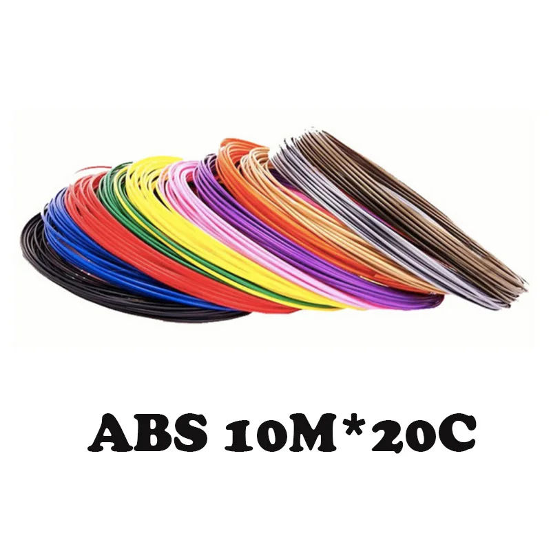 10M ABS 20Colors ABS нити 3D принтер 3D Ручка Высокое качество 1,75 мм Материал 3D принтера/1 кг, 340 м на катушку(PLA, PETG, HIPS, дерево, карбон, нейлон, FLEX - Цвет: 10M ABS 20Colors