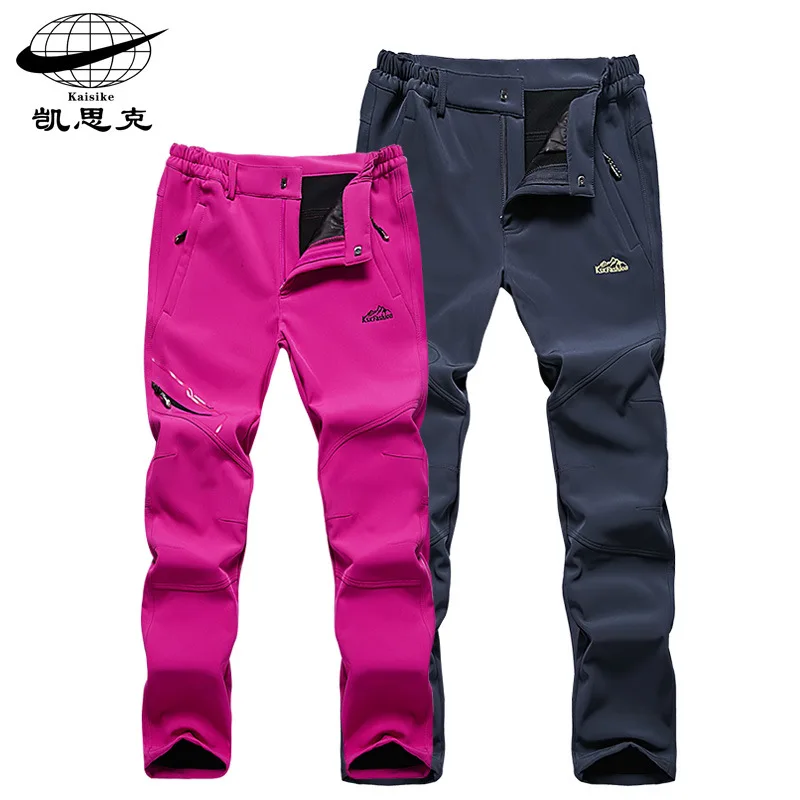 Уличные брюки для мужчин и женщин толстые флисовые теплые мягкие больших