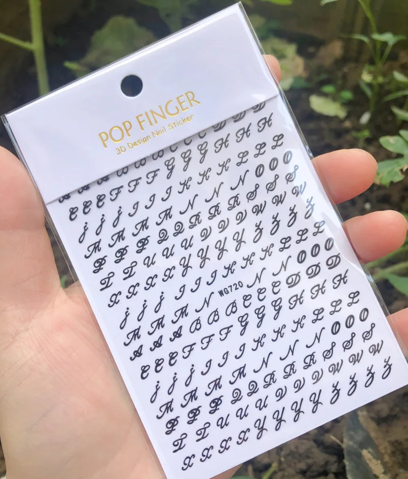 1PCS Multi-Color Laser Reflective Alphabet Nail Art Sticker Kit