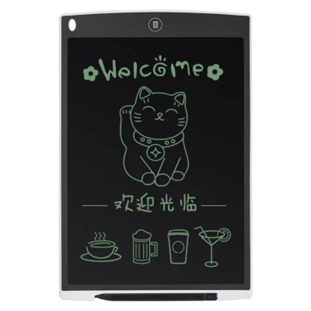 

black Ultra Thin 12 Inch LCD Digital Writing Tablet Drawing Board Sketchpad Electronic Graphic Board with Mouse Pad Ruler