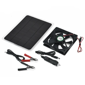 

10W 12V Solar Panel & Fan RV Touring Car Camping Pet Chicken House Ventilator