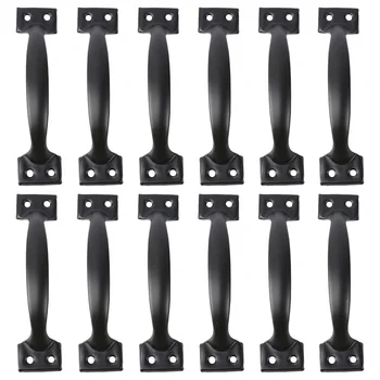 

12Pcs Retro Style Drawer Handle Dumpling Shape Pull Ring Knob for Kitchen Drawer Cabinet (Black)