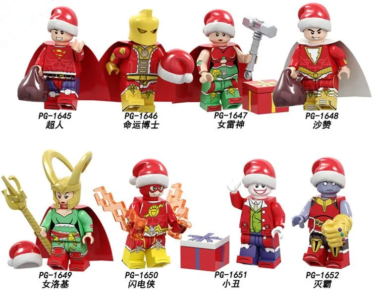 Рождество Санта Клаус строительные блоки игрушка Дети Marvel супергерой Железный человек сборка Обучающие мальчики игрушки для детей подарок Горячая