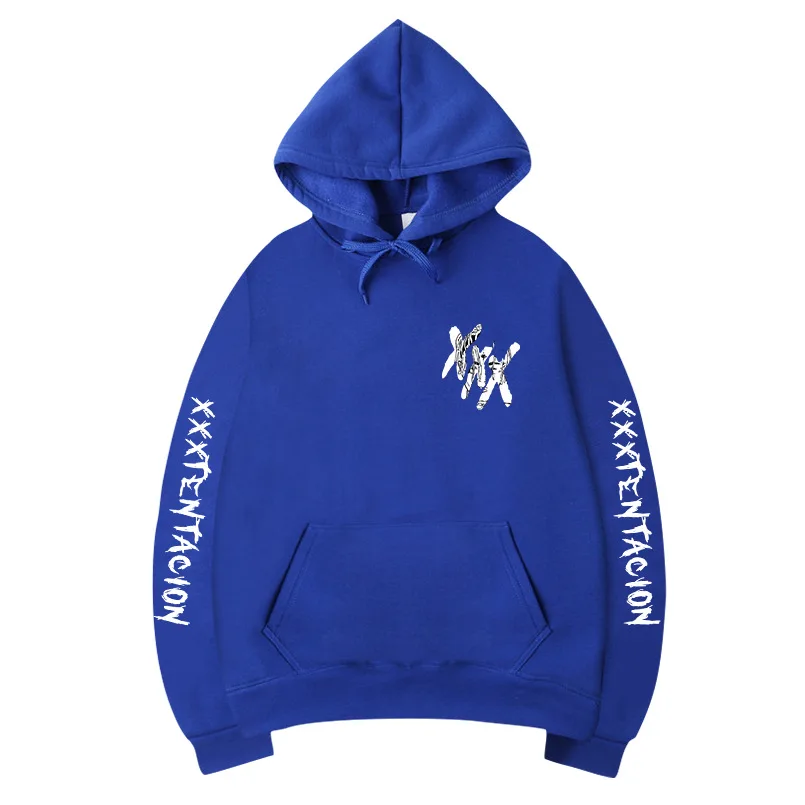 Blue XXXtentation толстовки для мужчин и женщин с буквенным принтом Осень Harajuku Хип Хоп Толстовка Мужская модная зимняя флисовая толстовка дропшиппинг - Цвет: Blue