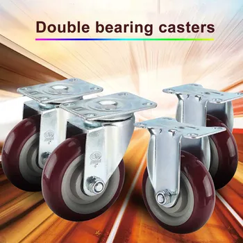 

Home Universal Furniture Double Bearing Casters Wear Resistant No Noise Heavy Duty Casters For Furniture Rotary Mute Swivel Bear