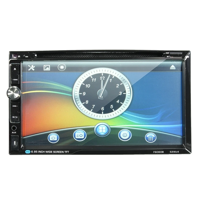 

7 Inch 2 Din 52W x 4 Universal Car Stereo Dvd Radio Player Bluetooth Fm Mp3 Mp4 Radio Aux Entertainment Multimedia Player F6060B
