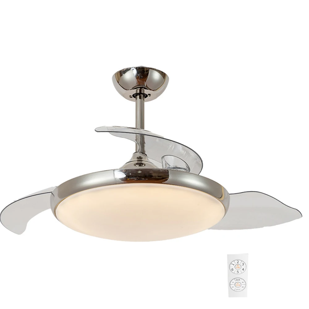 

36 inch LED Ceiling Fans with Light Remote Control 3 Blades E27 Reverse Forward 110v -240v Inverter Frequency Conversion Decor