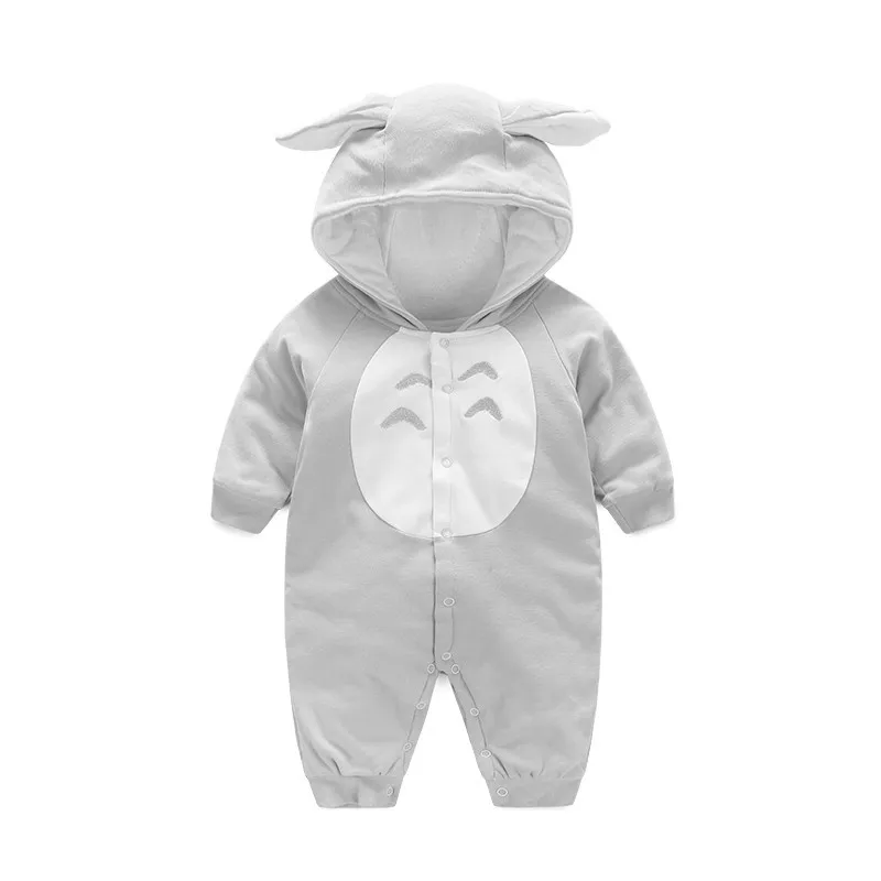 Gray 73 Cm Детский комбинезон; комбинезон с капюшоном; Детский комбинезон; хлопковое пальто - Цвет: Gray 73 Cm