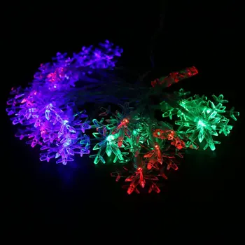 

6.89ft 2.1m 20 LED Snowflake Fairy String Light Battery Operated String Lighting for Christmas Wedding Patio Garland Party Decor