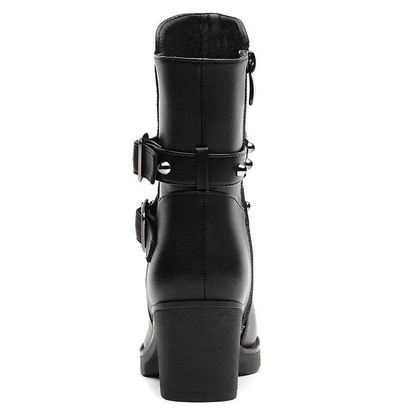 

Gucci Tianlun 2019 Autumn And Winter Chunky-Heel Boots Side Zipper Metallic Decoration Short Boots Waterproof Platform WOMEN'S S