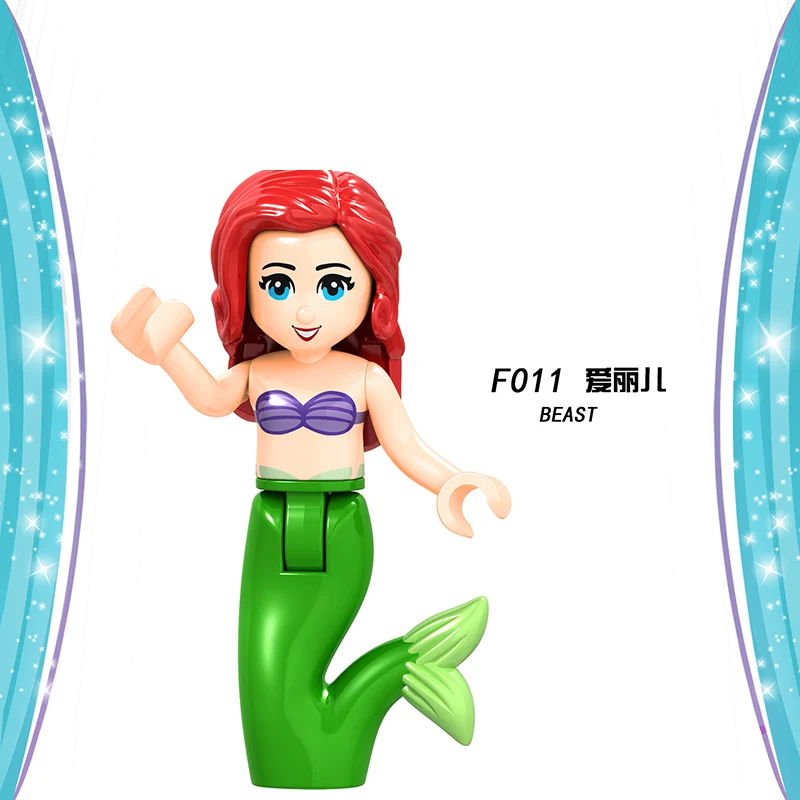 Сказочная принцесса город серия Золушка белый снег Кукла Эльза Playmobil Строительные блоки Друзья игрушки кирпичи для детей девочек - Цвет: F011