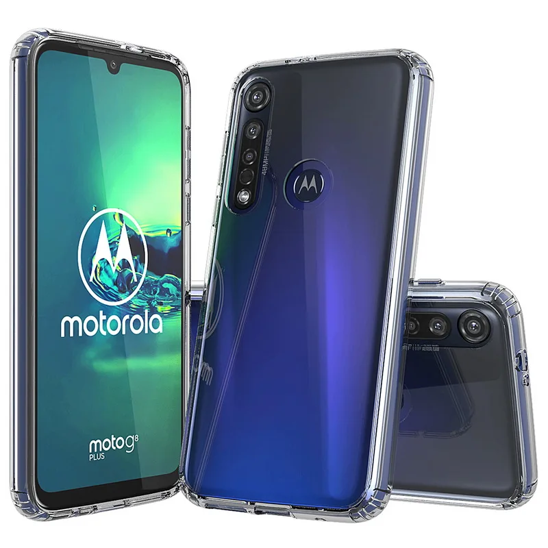 Для Moto G8 Plus чехол 6,3 ''Кристальный Гибридный Бампер прозрачная твердая акриловая задняя крышка для Motorola Moto G8 Plus Phne чехол s g 8 G8plus - Цвет: clear