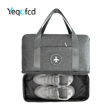 Yeqofcd водонепроницаемые пляжные дорожные сумки с разделителем для сухого и влажного ручного плавания сумка с двойной подкладкой молнии обуви пакет большой емкости