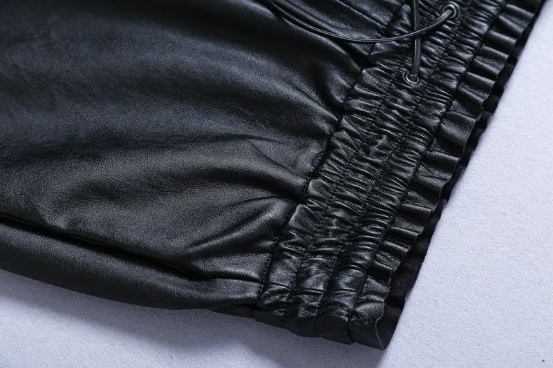 SZMALL модные французские Популярные черные шорты с высокой талией женские широкие шорты из искусственной кожи для женщин Стильная Клубная