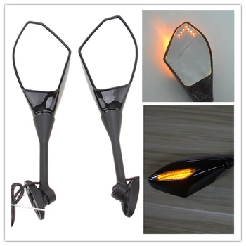 

Motorcycle Rearview led turn signal Mirrors Side Mirrors 2pcs Clignotants Moto Retrovis For Honda CBR250R 300R 500R 600 1000 RR