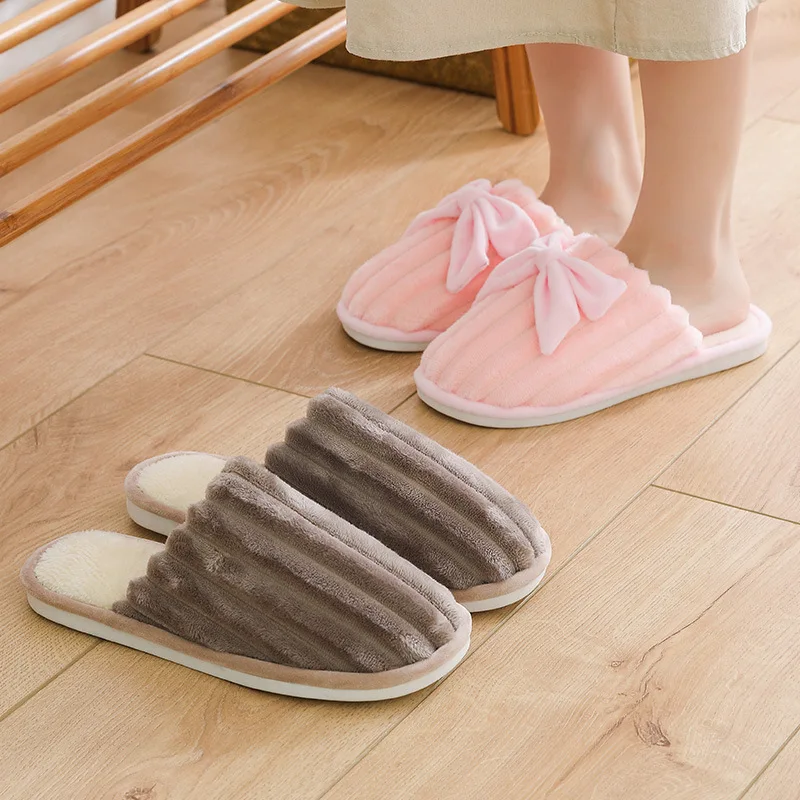 

2019 New Style Home Cotton Slippers Anti-slip Soft-Sole Shoes Warm Comfortable Cotton Slippers Couples Slipper