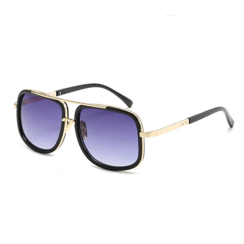 

2019 Women Men Oversized Square Sunglasses Fashion Cool Outdoor Sports UV400 Sun Glasses Clear Metal Frame Vintage Sunglasses