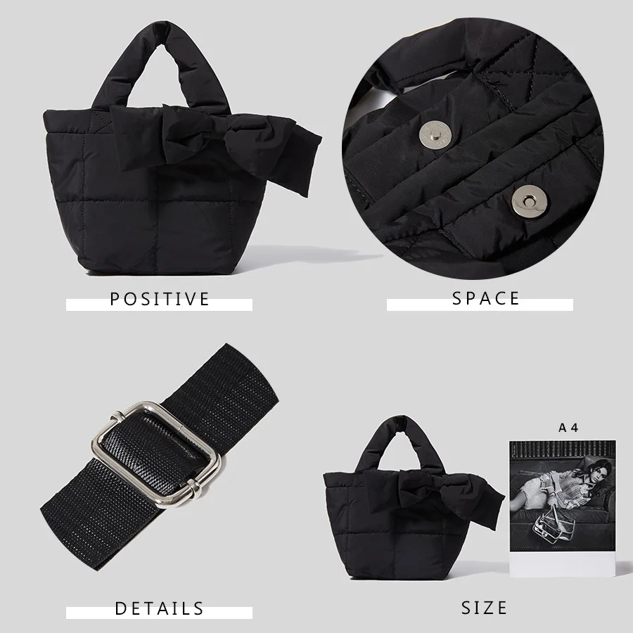 TYPESERVICE ♥ Padded Bow Bag /追跡付 타입서비스(TYPESERVICE) Padded Bow Bag [Black] - 사이즈