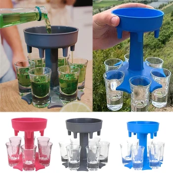 

6 Shot Glass Dispenser Holder Wine Glass Rack Liquor Beer Wine Rack Beverage Dispenser Drinking Games Party Bar Accessories
