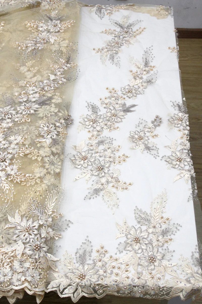 

Stock 2019 Tulle Net Lace Wedding Dress Fabric French Laces Gowns Dresses Fabrics 1268