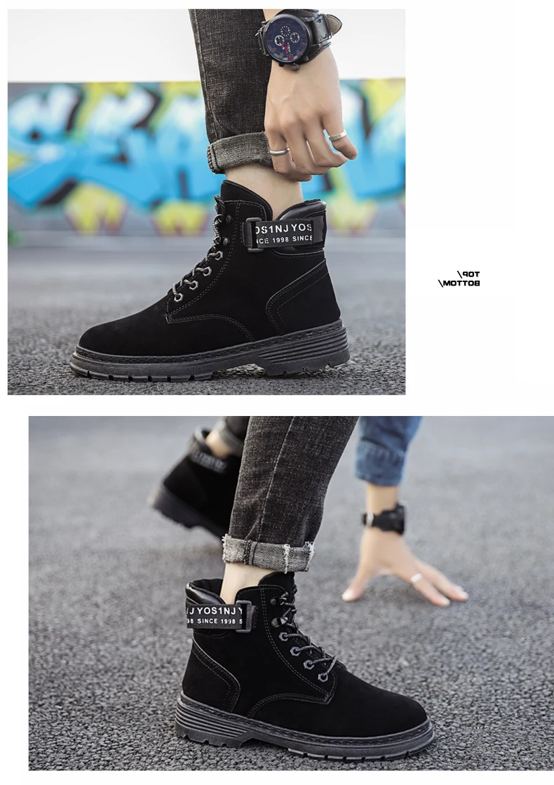 Мужские ботинки; Лидер продаж; модные мужские ботинки martin; botas hombre; удобная дышащая мягкая износостойкая обувь для отдыха; AODLEE