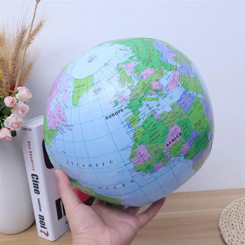 Pvc Air Inflation English Globe Colorful World Map Stress Relief Toy Baby Kids Soft Ball School Educational Terrestrial Globe Globe Aliexpress