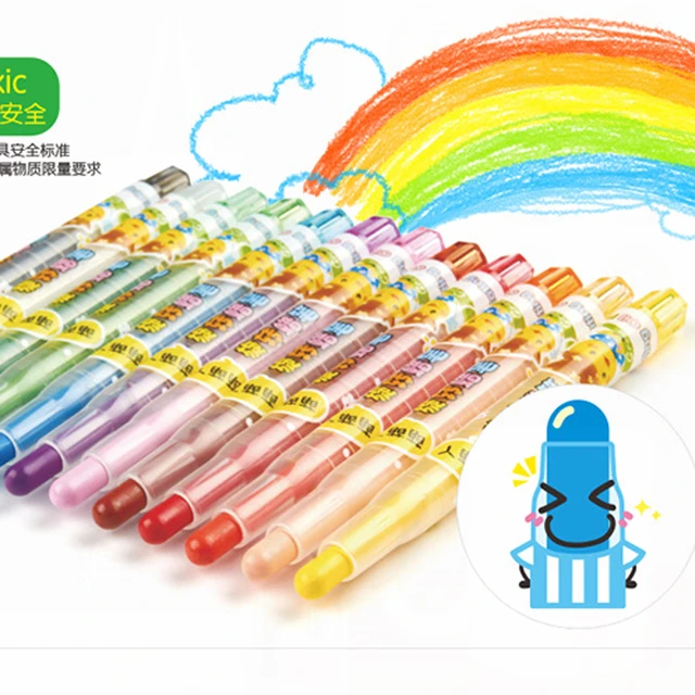 8/12 Color Set Cute Non-Toxic Wax Crayon Child Kawaii Pastels Graffiti Pen  Kids Student Painting Drawing Art Supplies Stationery - AliExpress
