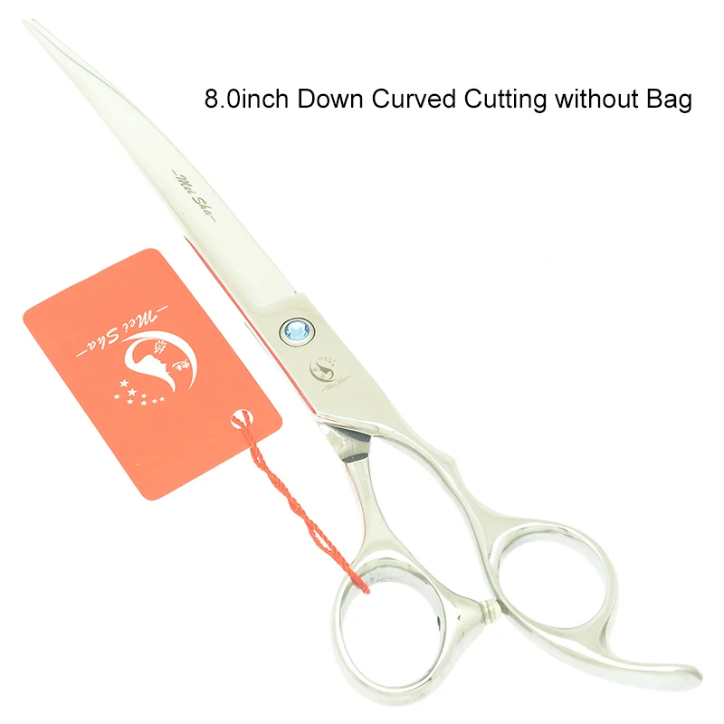 HB0253 no bag 8," профессиональные японские 440C ножницы для ухода за домашними животными ножницы для стрижки животных тонкие изогнутые ножницы с расческой HB0247 - Цвет: HB0253 no bag