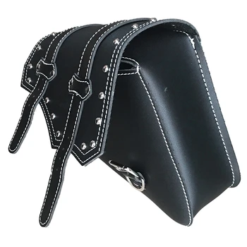 Pu Leather Motorcycle Saddle Bags (X2) for Sportster XL 883/1200 - Outdoor Luggage and Tool Storage - - Racext 13