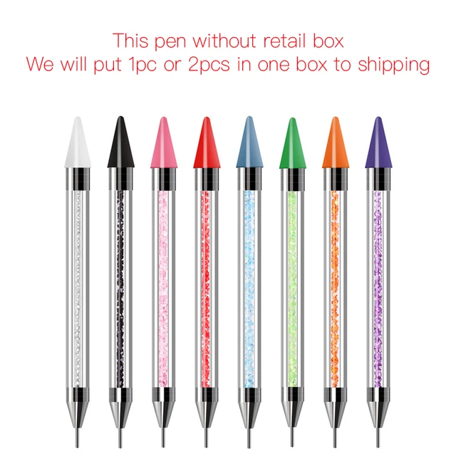 1Pc Dual Head Rhinestones Pick Tool Acrylic Metal Dotting Wax Pen  Rhinestones Gem Picker Crystal Picking Nail Art Studs Dotter