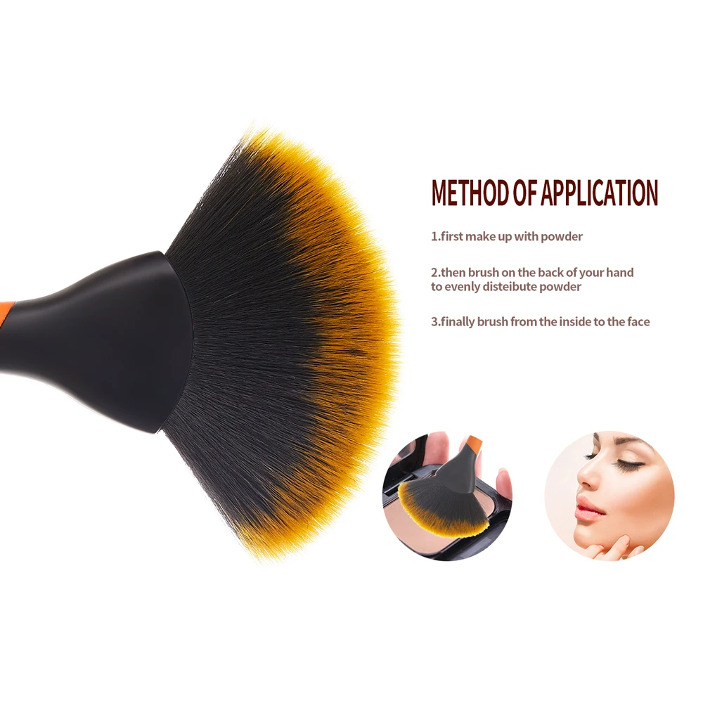 1 шт., мягкая Кисть для макияжа, большая кисть для веера, большая кисть для румян, свободная пудра, Базовая Смесь, инструмент для макияжа, косметические кисти, W-M-005