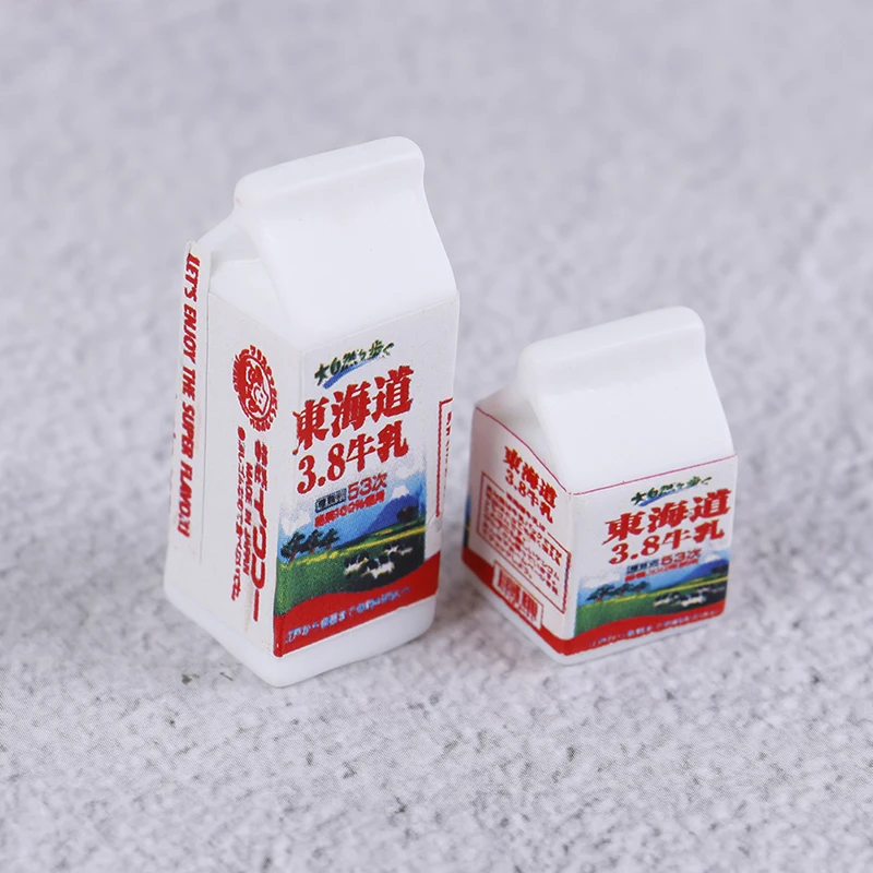 Красный Новинка, 2 шт., 1/12, кукольный домик, игрушки, миниатюрная молочная коробка для миниатюрной кухни, аксессуары, кукла, украшение дома - Цвет: Красный