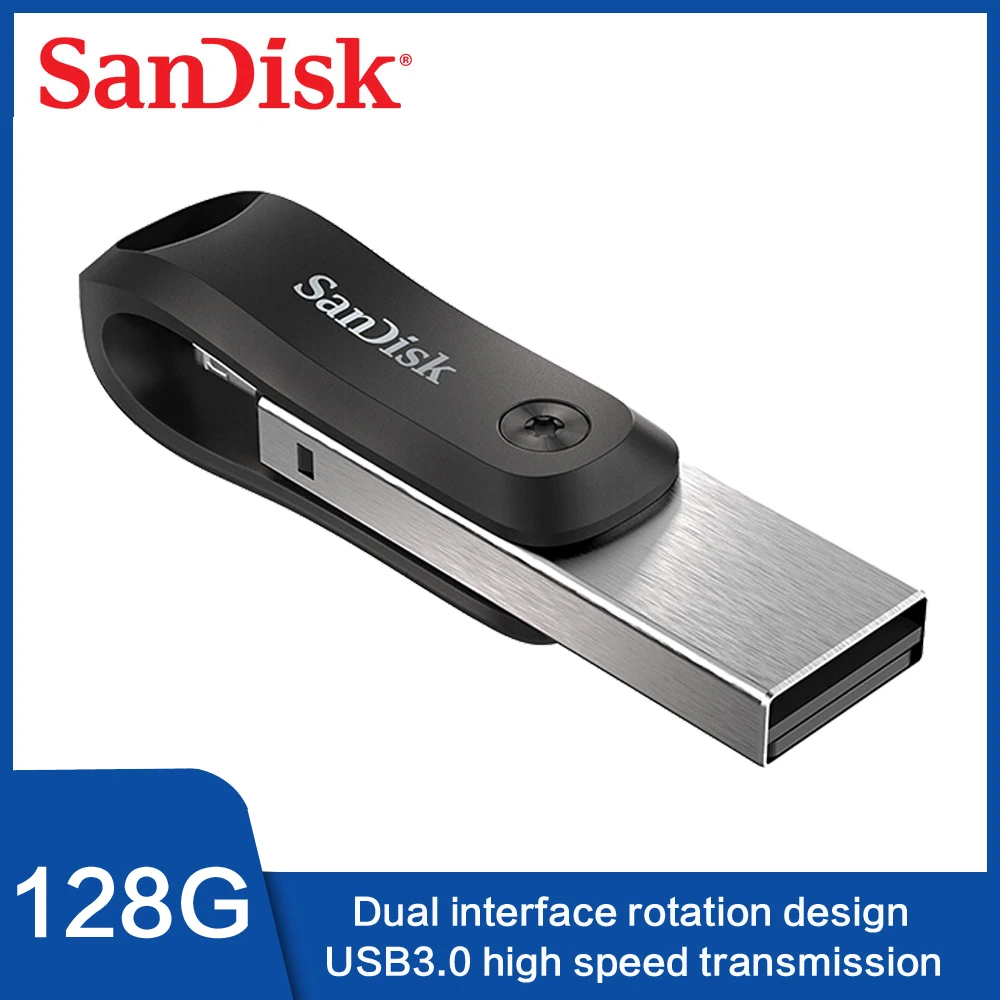 SanDisk Apple, мобильный телефон U диск IX60N 128G 256G памяти, высокоскоростной металлический USB флеш-накопитель USB3.0 для iPhone/iPad, внешний u-диск