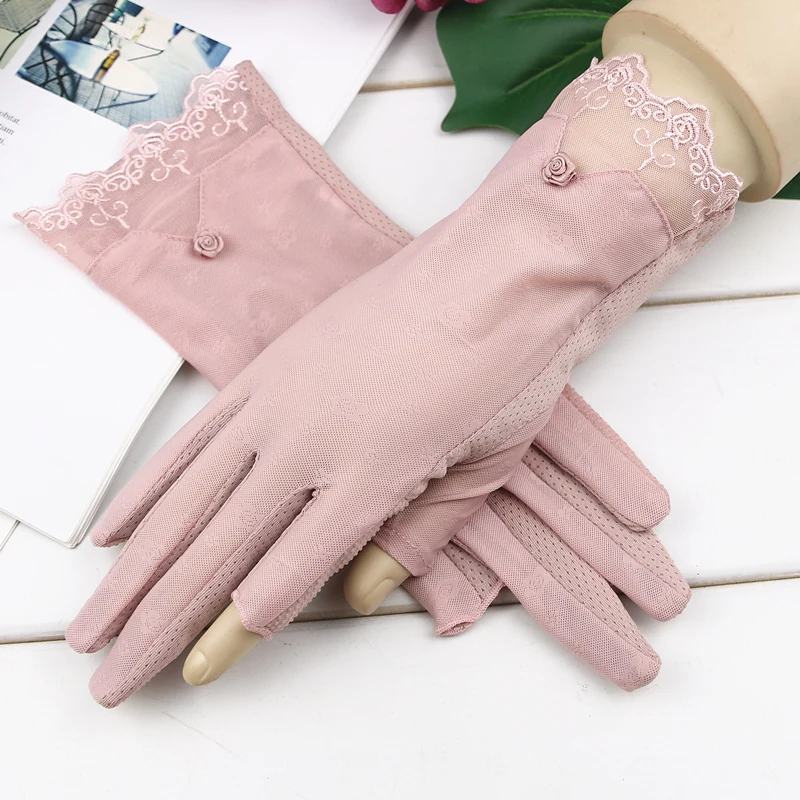 

Dew Two-Finger Sun-resistant Gloves Women's Thin Summer Short Driving Riding Anti-slip Elasticity Fingerless Viscose Half Finger