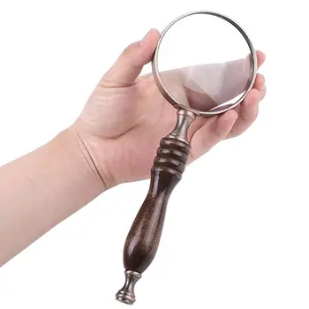 

Handheld Magnifier, Antique Handle Magnifier 10X Reading Magnifying Glass Loupe Magnifier for Reading Book, Coins,