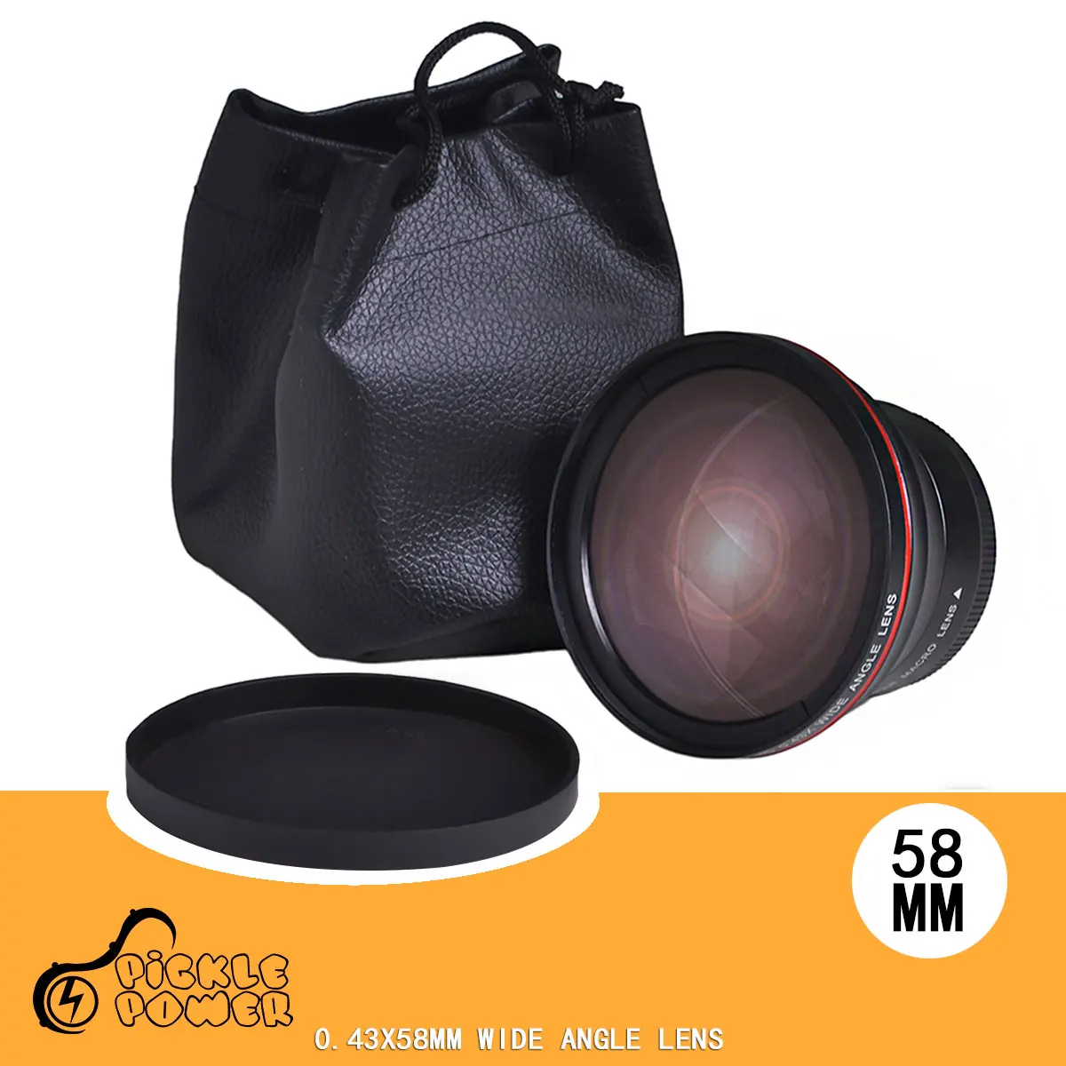 52 55 58 MM 0,43x Professionelle HD Weitwinkel Kamera Objektiv Makro für Canon EOS Rebel 77D T7i T6s T6i T6 T5i T5 T4i T3i T3 SL1 1100D – Detail 3
