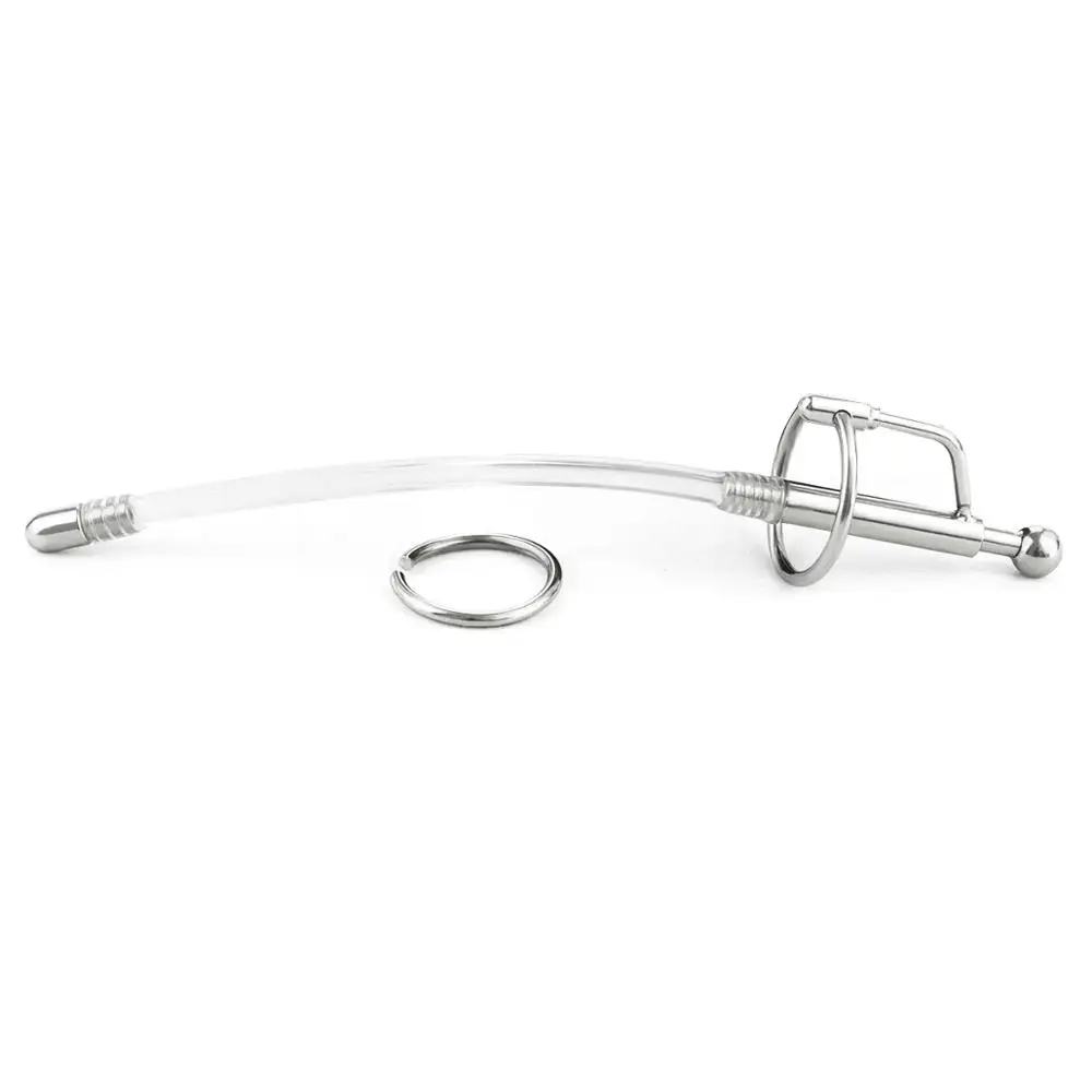 Penis Plug Dilator Catheters Sound Rod for Beginner With Soft Silicone Dilator Adult Stainless Steel Urethral Plugging For Men