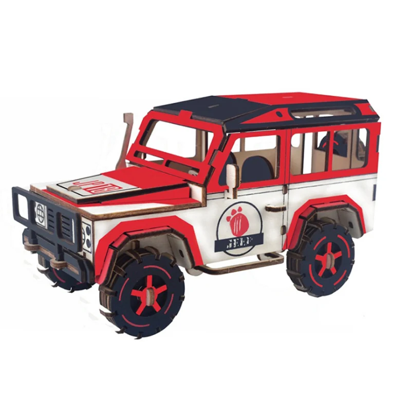 Suv Thunder лазерная резка 3D Деревянный пазл DIY модель автомобиля набор для сборки из