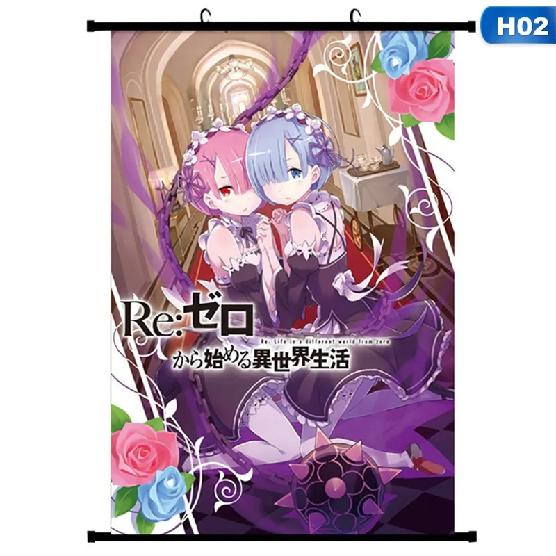 Картина из японского аниме Re: Zero start Life In other World настенный плакат на холсте 20*30
