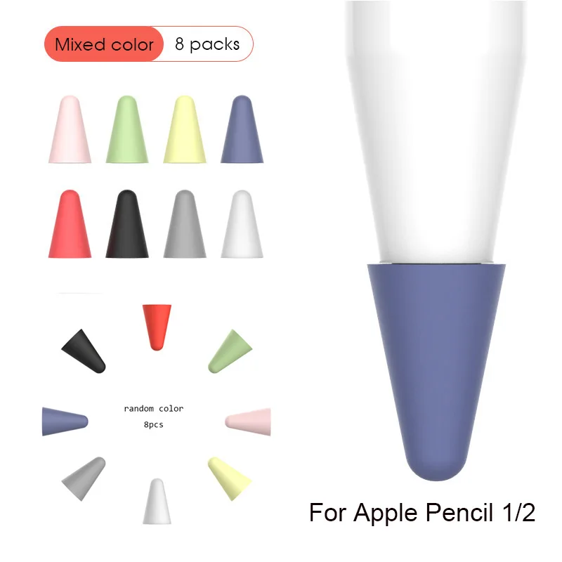 Чехол с мягким наконечником 8 шт./компл. для Apple Pencil 2 1 защитный чехол 2-го 1-го