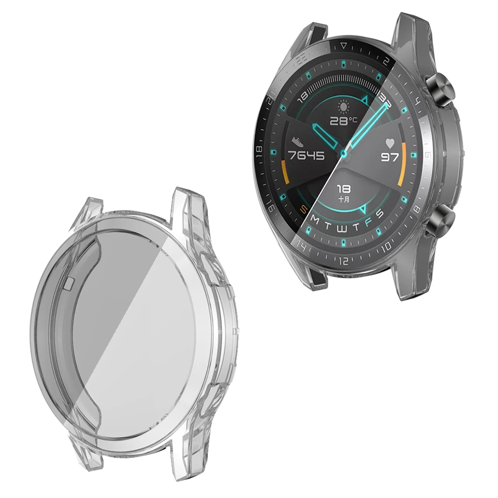 Защитный чехол для huawei Watch GT 2 46 мм 360 TPU чехол Полный Чехол для huawei Watch GT2 46 мм защитная оболочка экрана