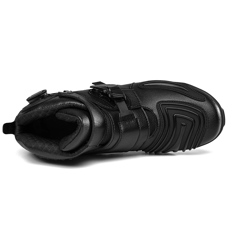 Calzado de moto Bota de moto profesional Botas de cuero de microfibra de  carreras de motocross Botas de resistencia a caídas de moto para hombre