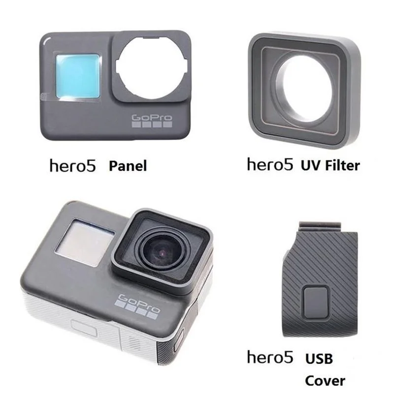 Оригинальные черные аксессуары для GoPro Hero 4 5 9 7 8 рамка передней