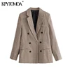 KPYTOMOA Women 2022 Fashion Office Wear Double Breasted Blazers Coat Vintage Long Sleeve Pockets Female Outerwear Chic Tops ► Photo 1/6