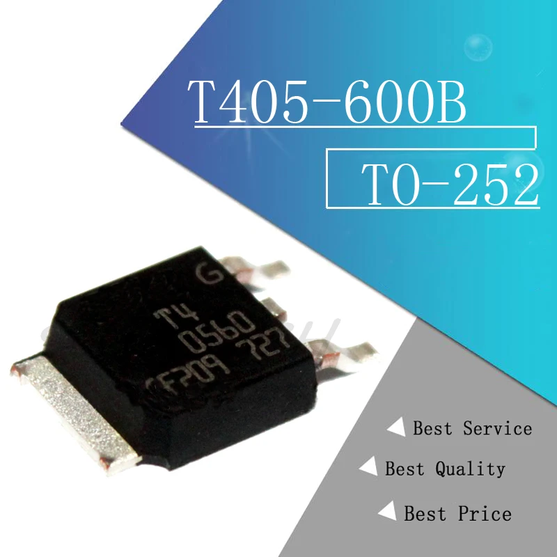 10 개/몫 T405 600B TR T405 600B T40560 TRIAC SENS GATE 600V 4A DPAK TO ...