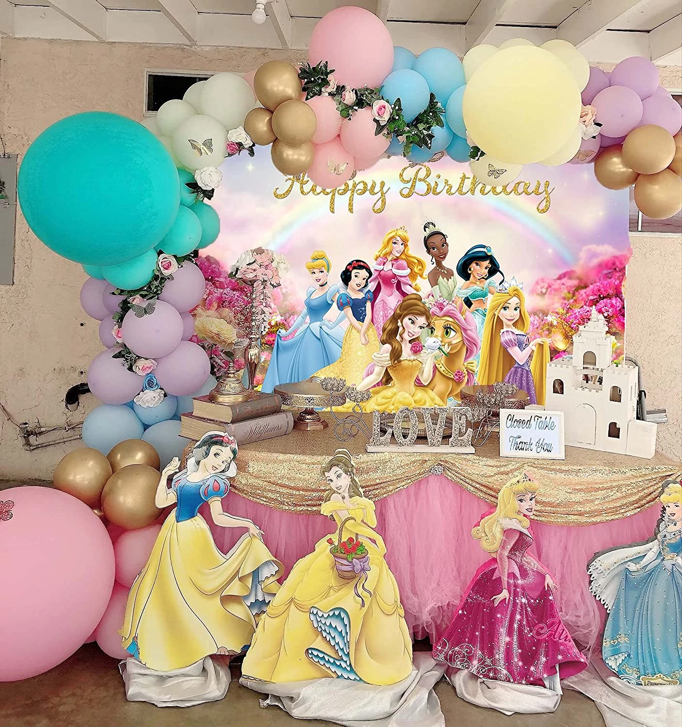 garaje Tierra penitencia Decoración de fondo de princesa para niña, primer cumpleaños, Baby Shower,  fotografía de fondo de princesa, suministros para fiesta de  cumpleaños|Fondos para fiestas| - AliExpress