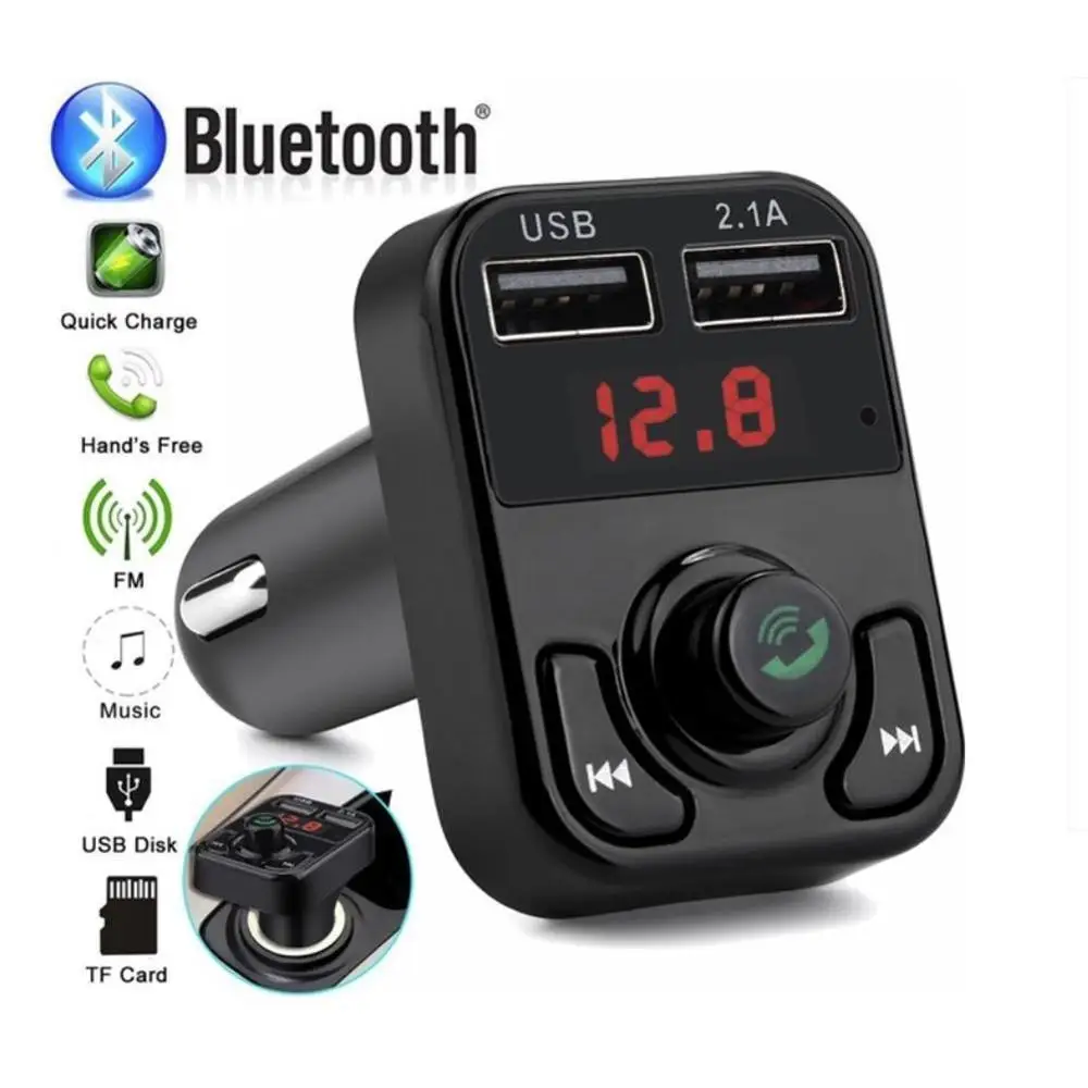 Универсальный Bluetooth MP3 плеер fm-передатчик громкой связи беспроводной радио адаптер USB Автомобильное зарядное устройство 2.1A MP3 плеер SD воспроизведение музыки